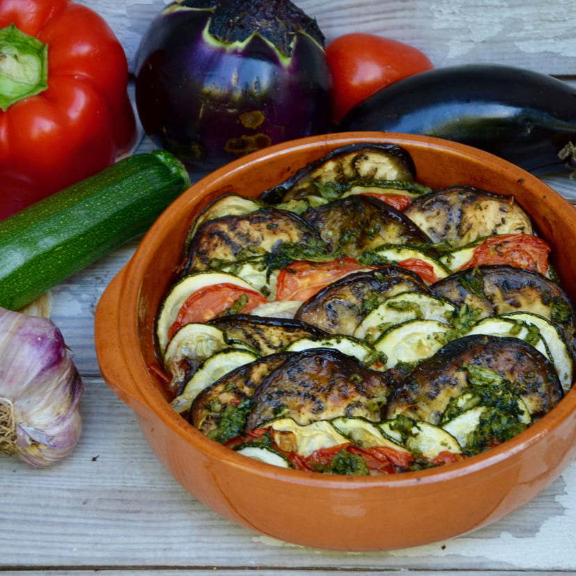 photographie d'un tian aux légumes provençal