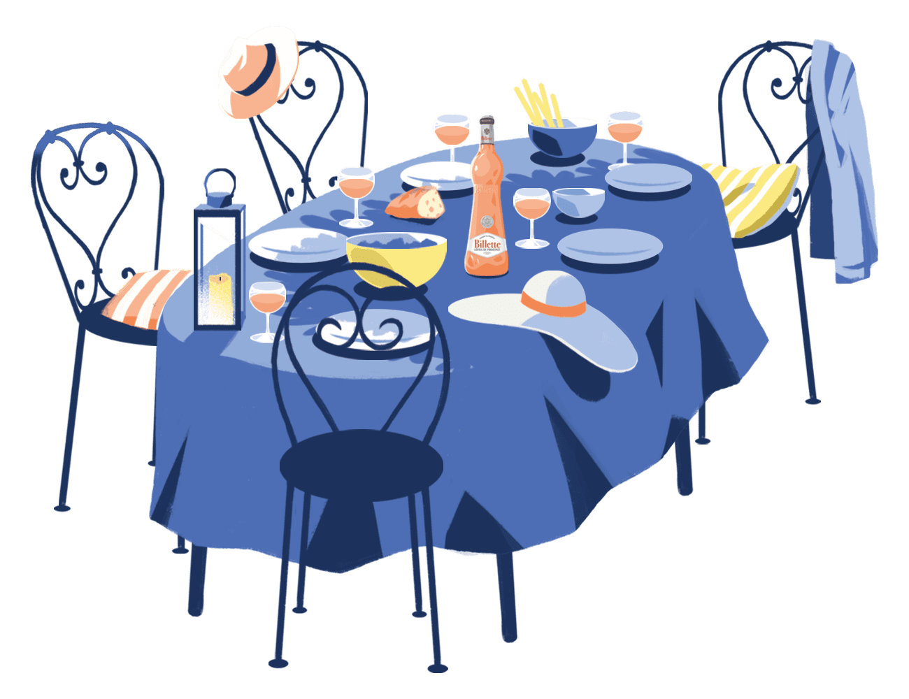 illustration d'une table estivale
